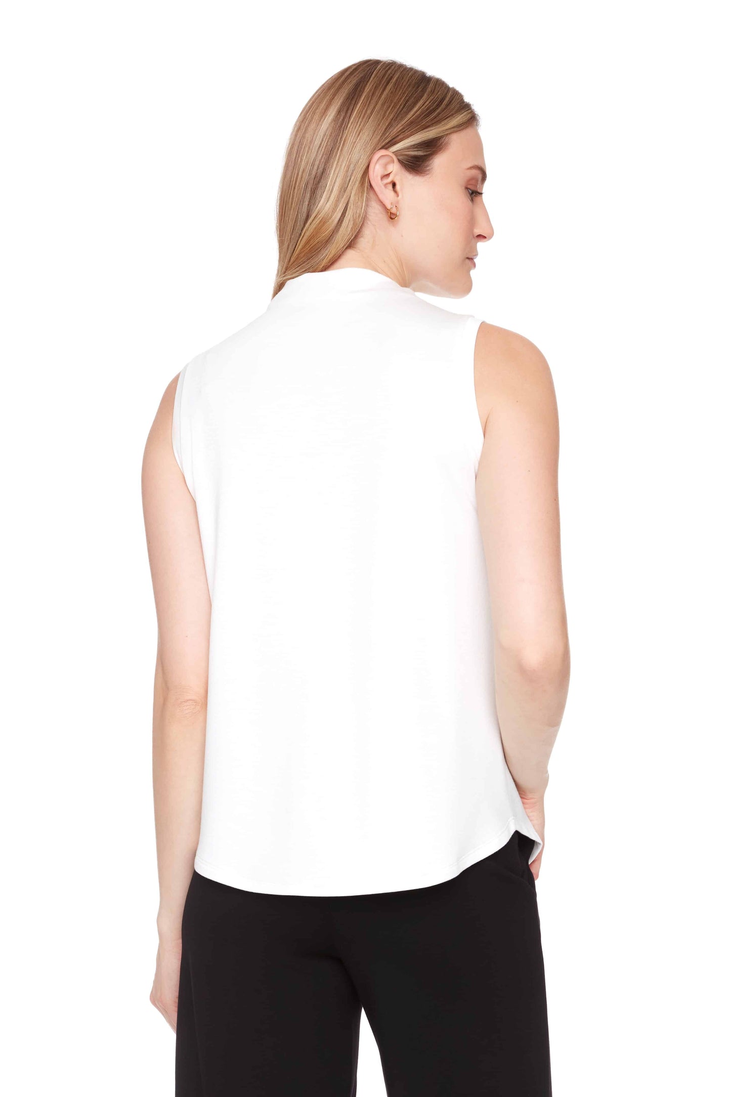 Solid Provence Sleeveless Turtleneck Top