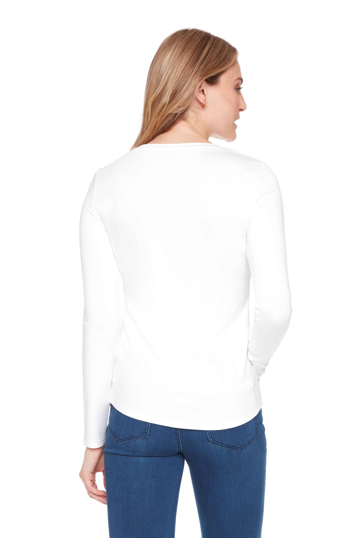 Solid Provence Long Sleeve V Neck Top