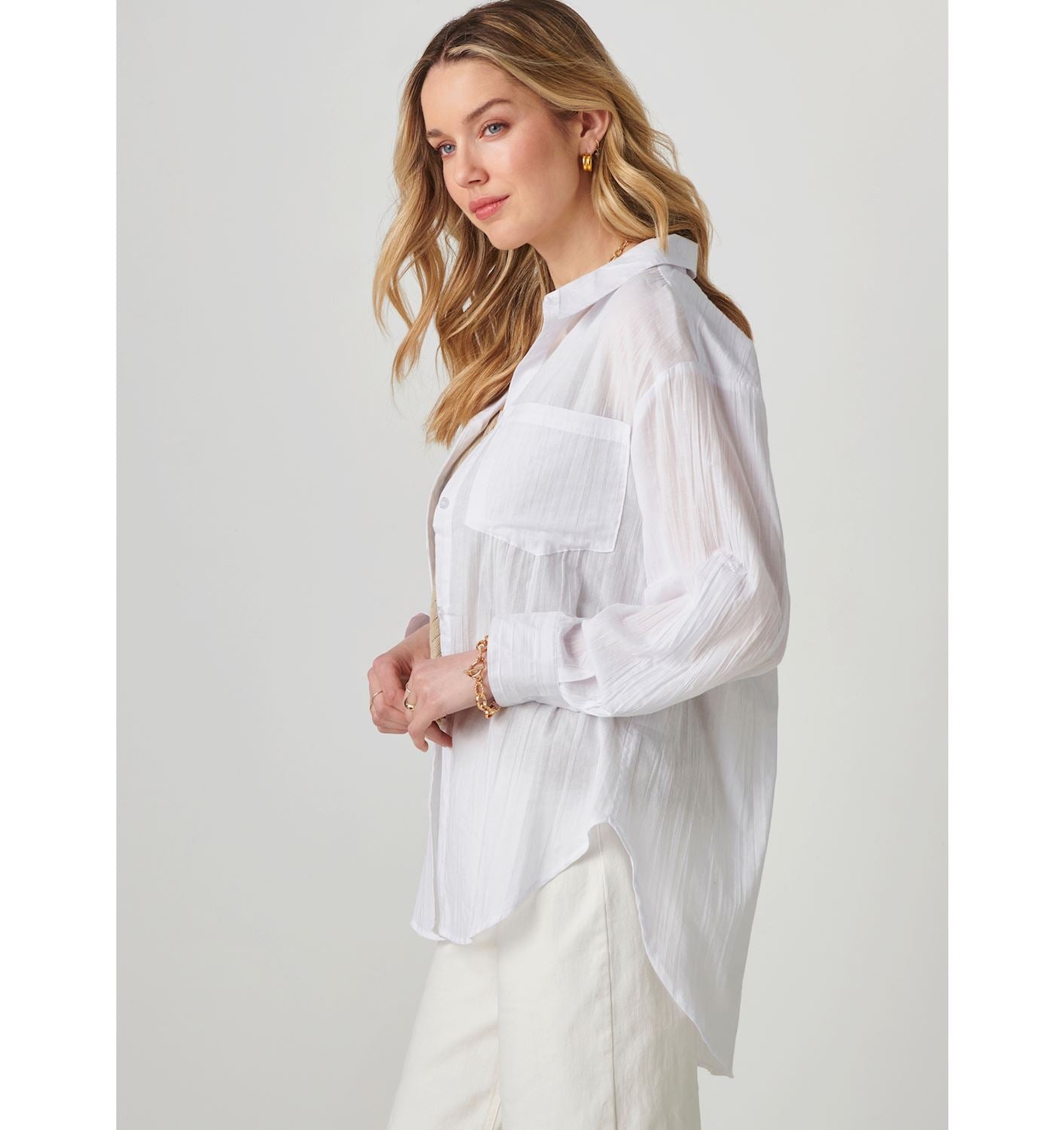 Crinkle Boyfriend Shirt
