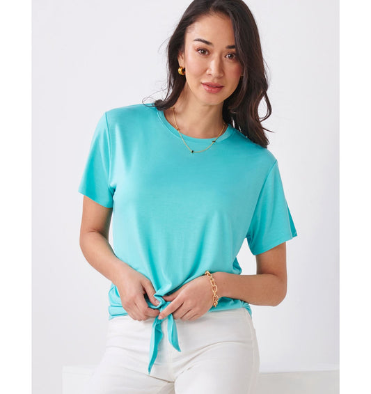 Tie Front Top Aqua