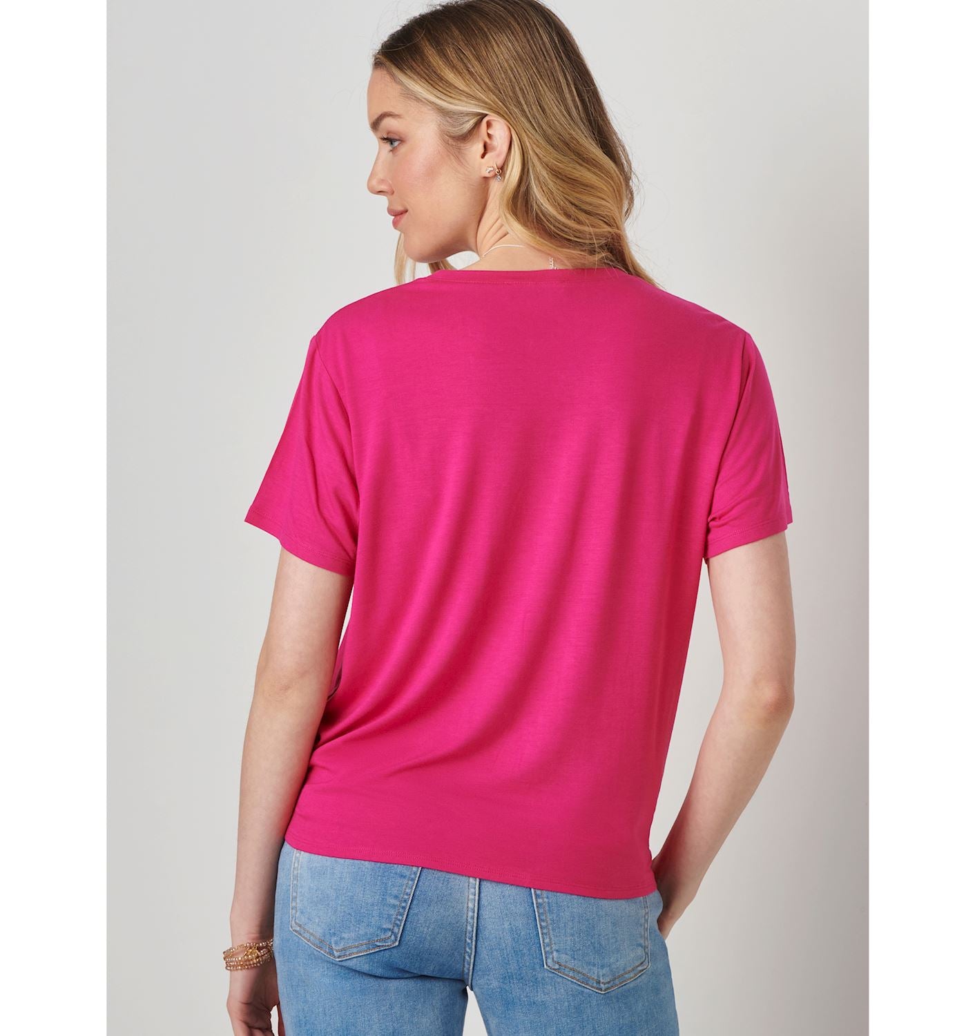  Tie Front Top Hot Pink