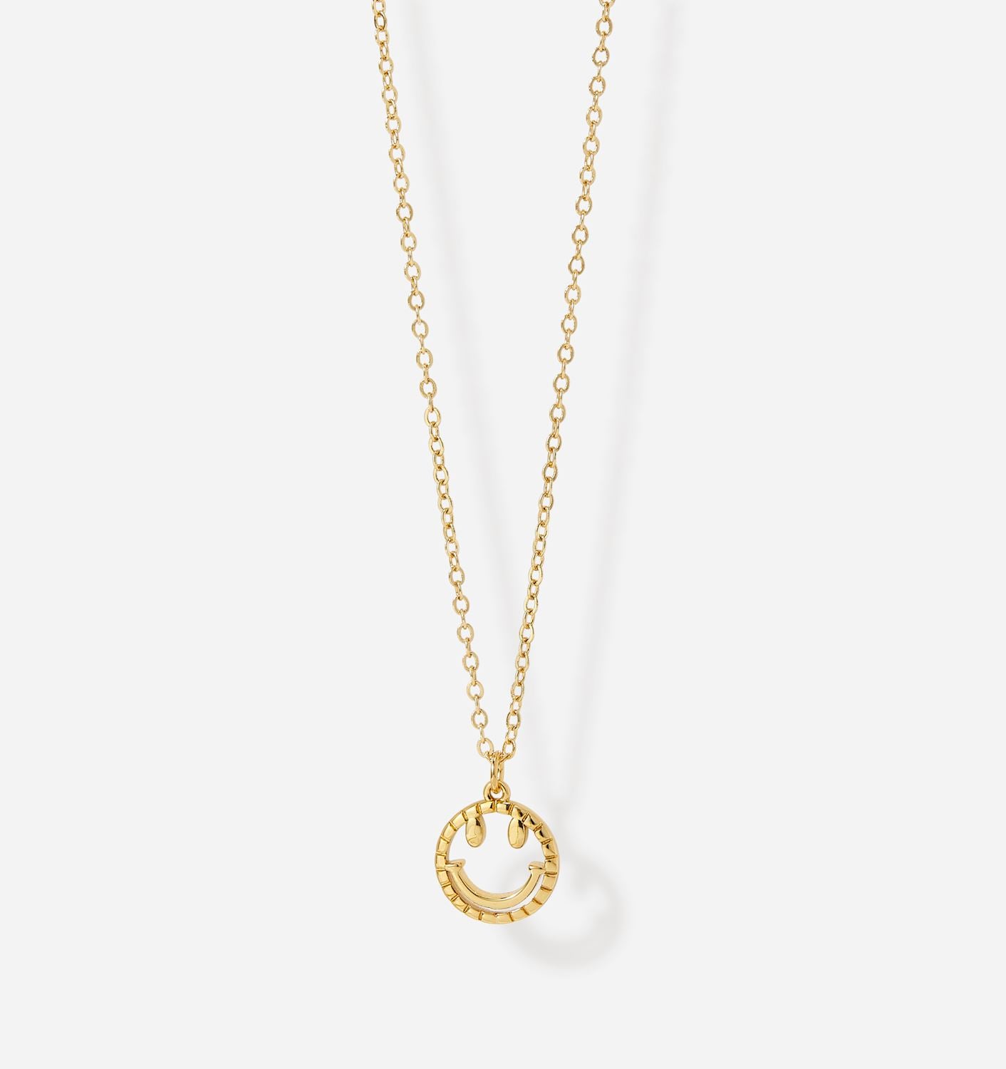 Gold Happy Face Charm Necklace