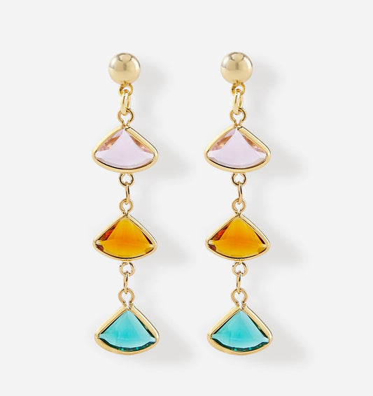 Colored Stones Drop Earrings