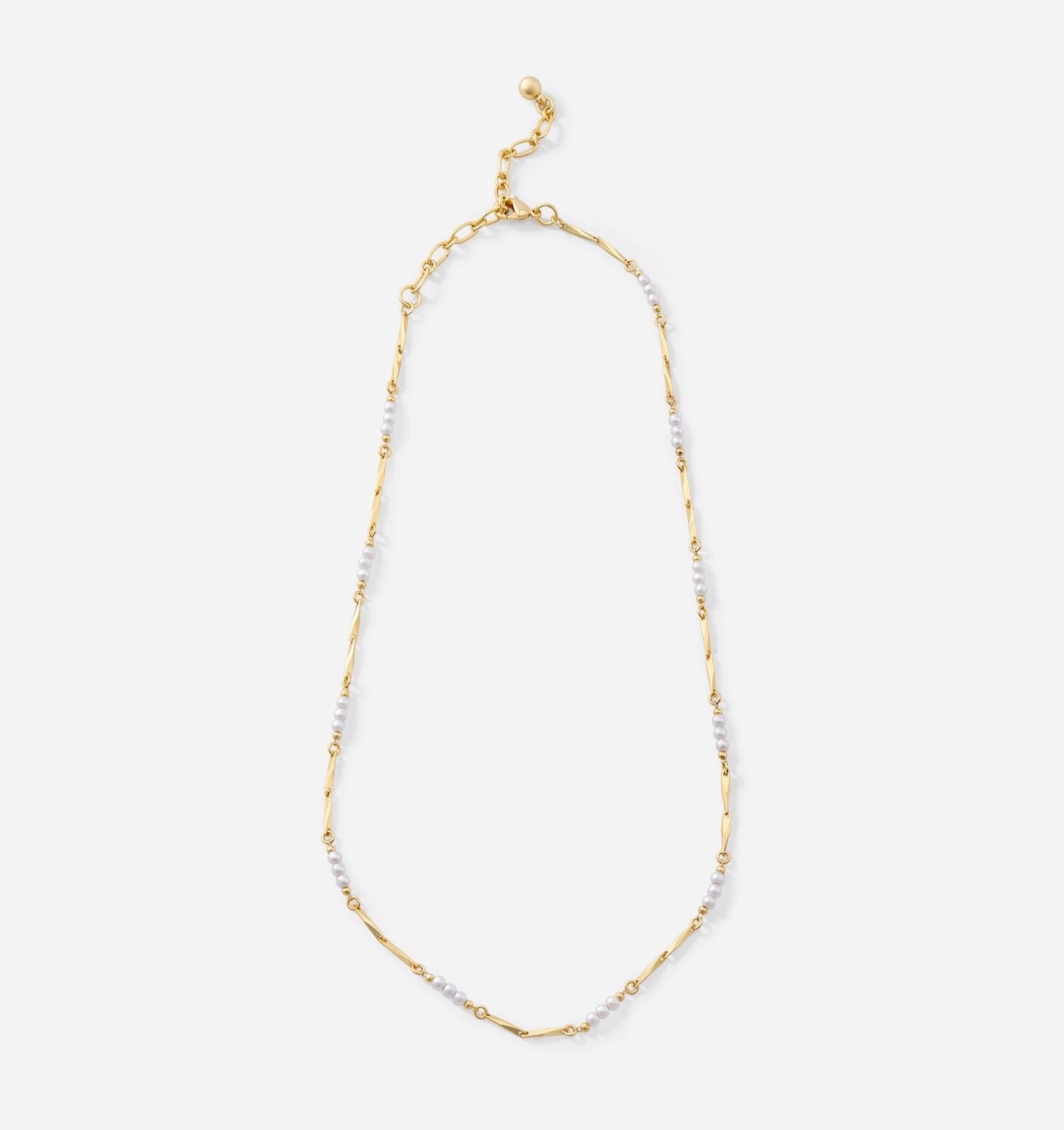 Pearl & Gold Link Necklace