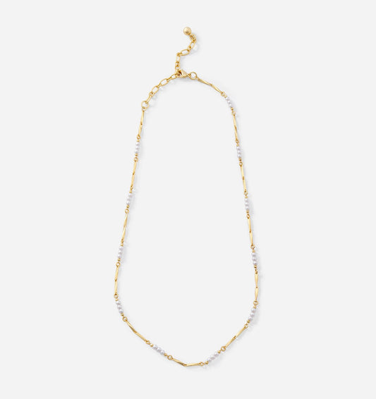 Pearl & Gold Link Necklace