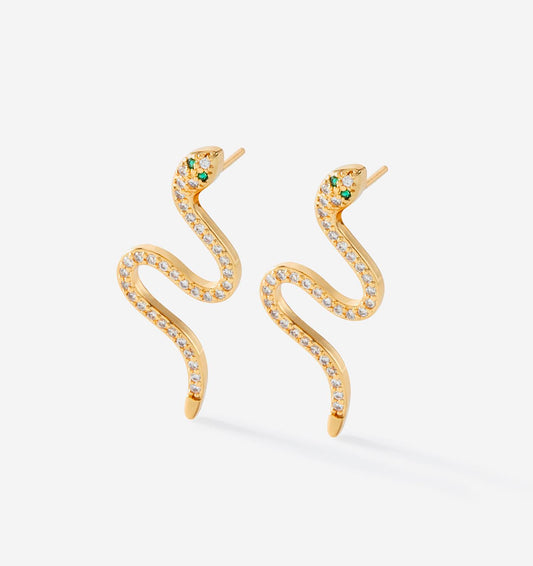 Gold Plated Snake Earrings