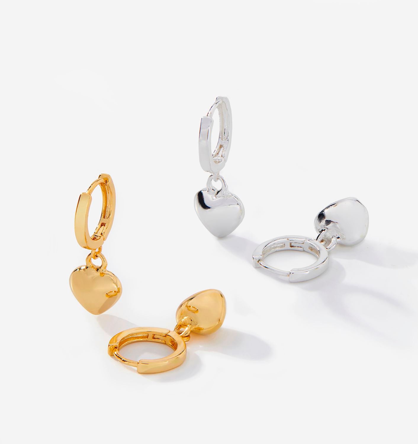 Dangle Heart Hoop Earrings