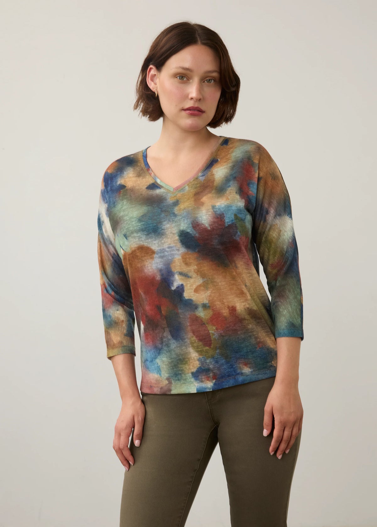 Drop Shoulder V Neck Top