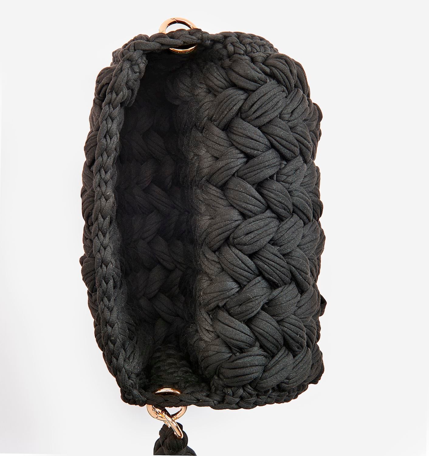 Black Woven Handbag
