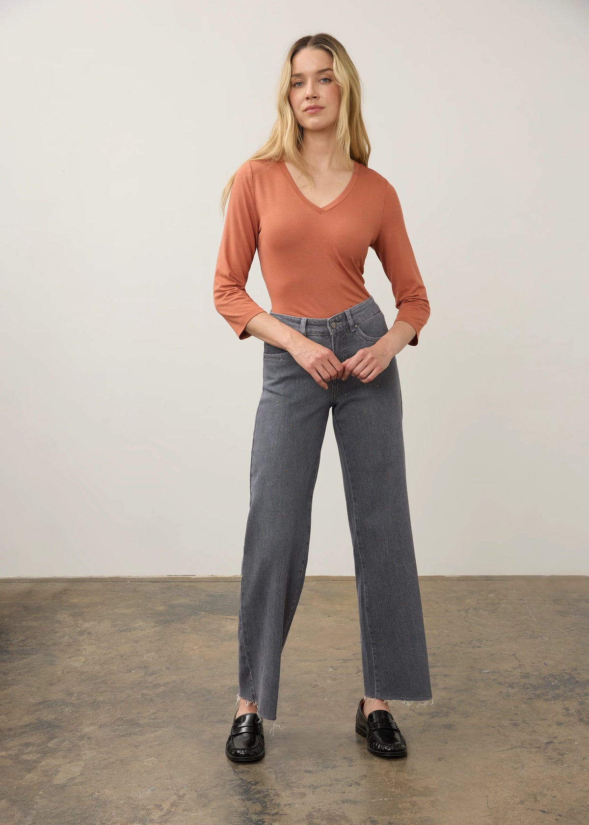 Christina Wide Leg Denim - Charcoal
