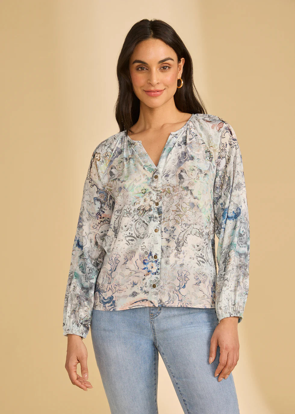 Long Sleeve Printed Shirt, Neutral Narnia