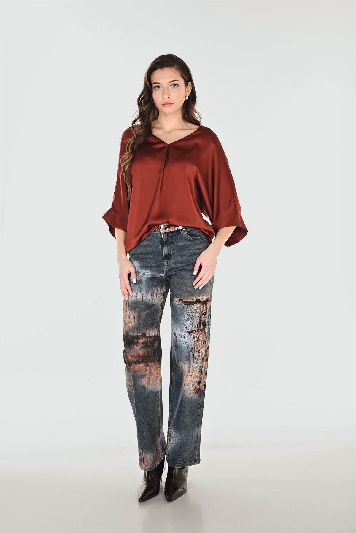 Edgy Mid-Rise Distressed Jeans