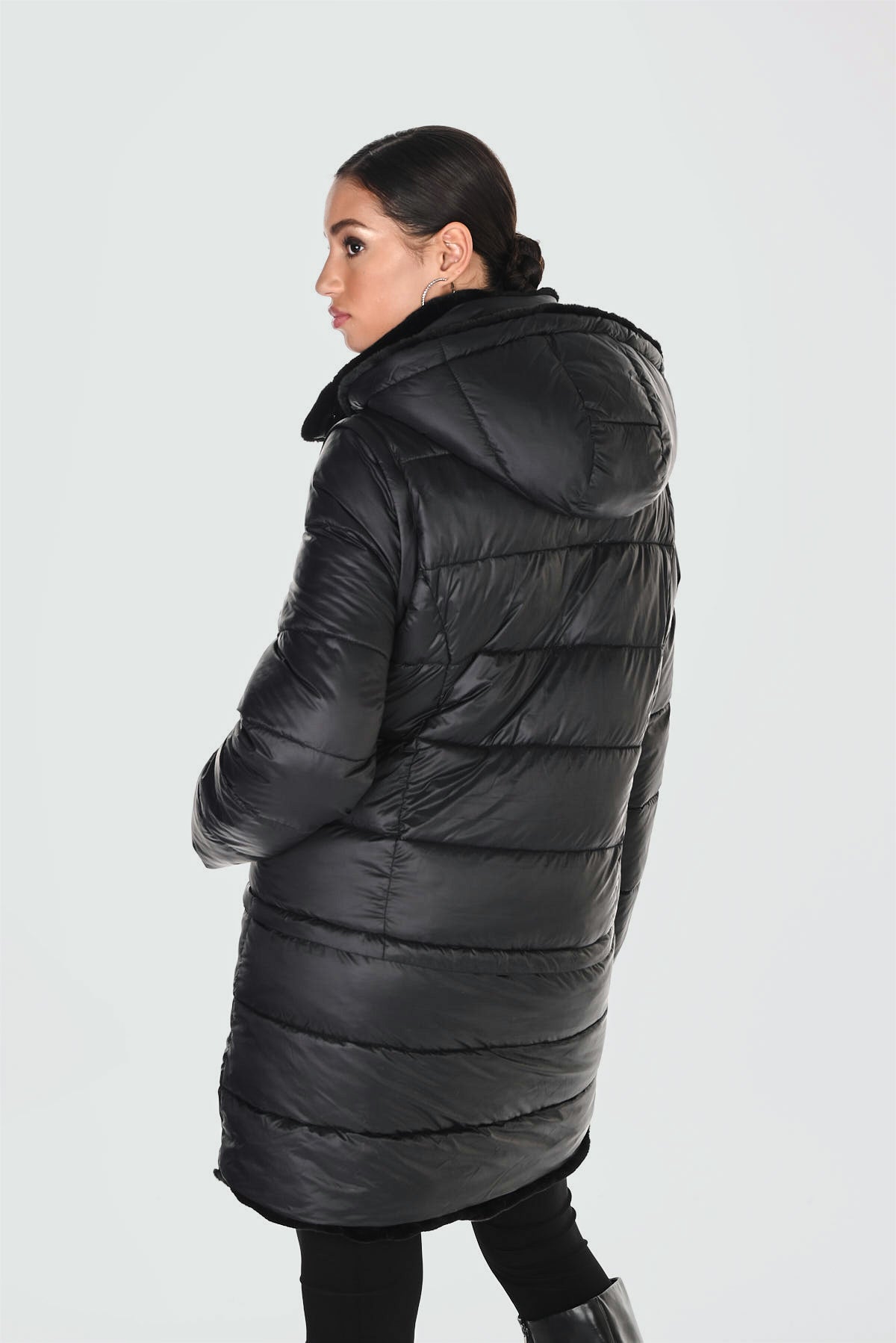 16 Way Reversible Puffer & Faux Fur Coat