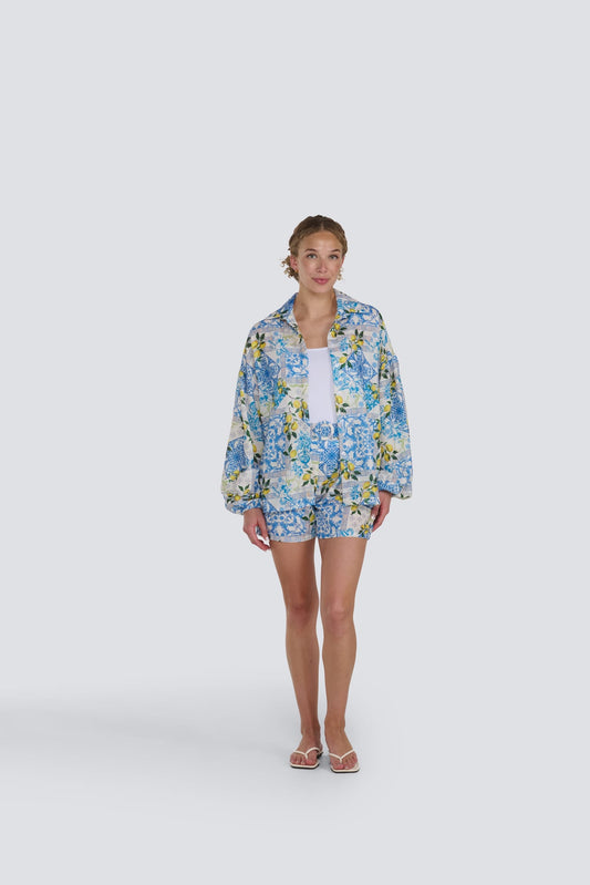Lemon Print Oversize Shirt