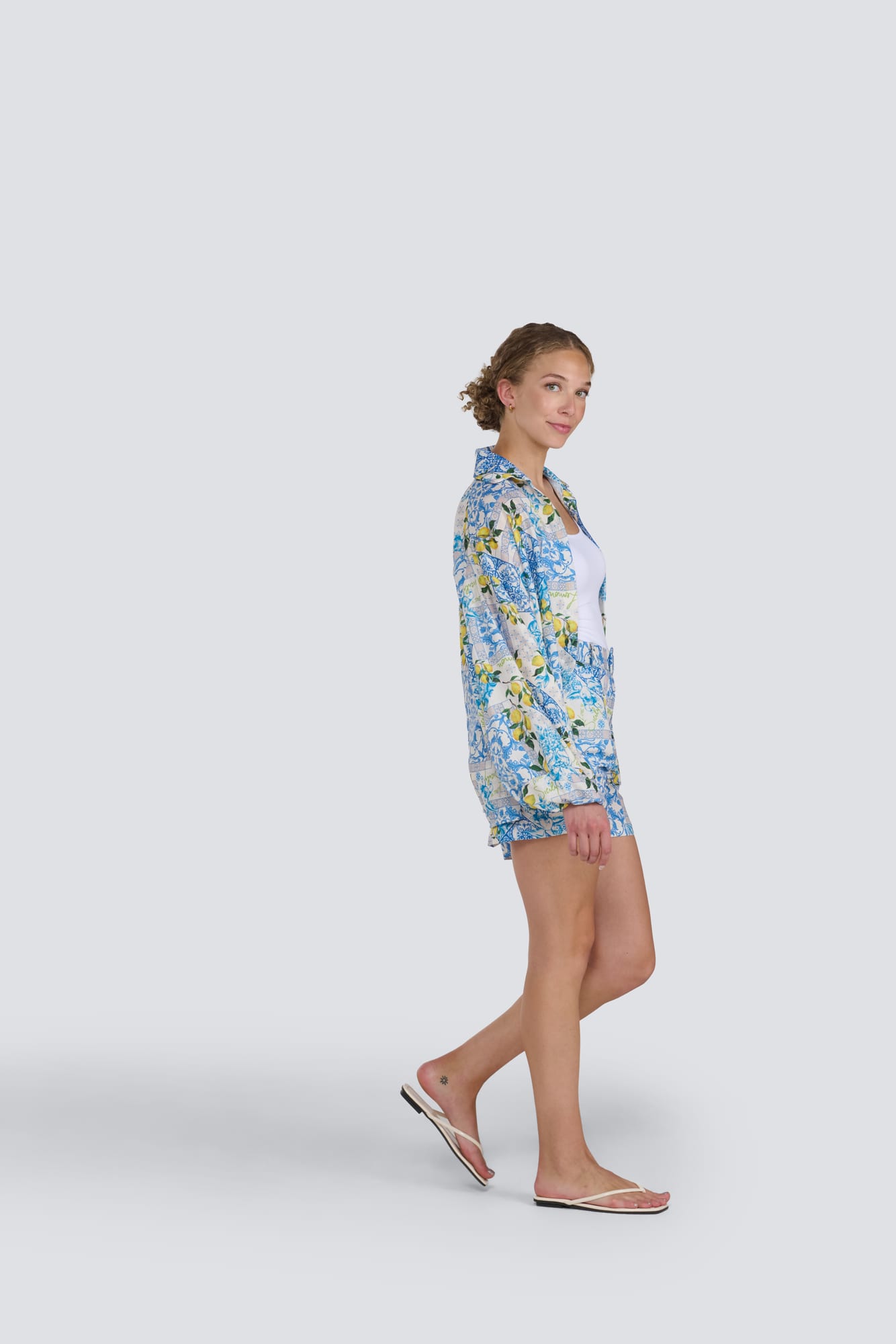Lemon Print Oversize Shirt