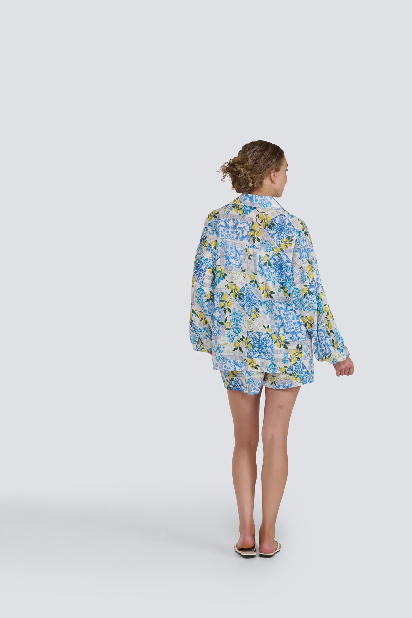 Lemon Print Oversize Shirt