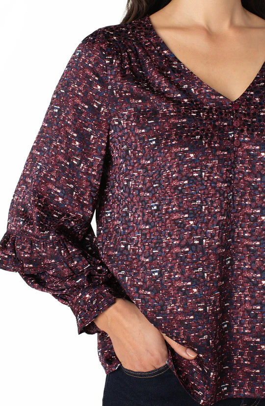 Woven Blouse with Ruffles