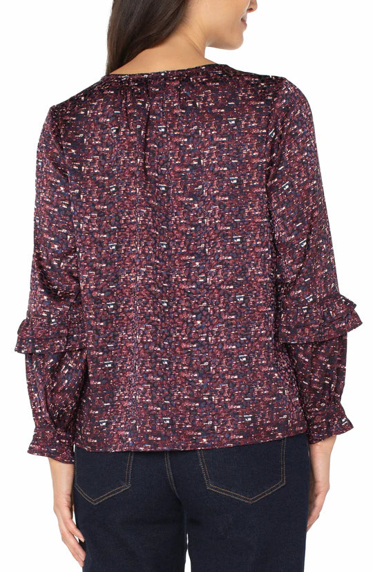 Woven Blouse with Ruffles