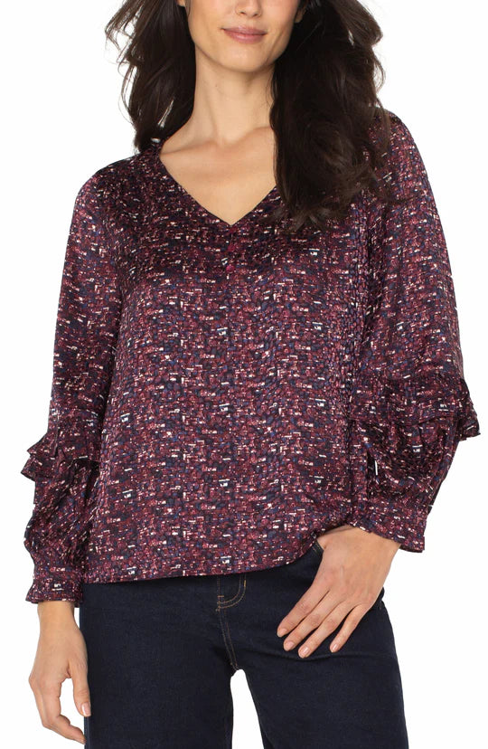 Woven Blouse with Ruffles