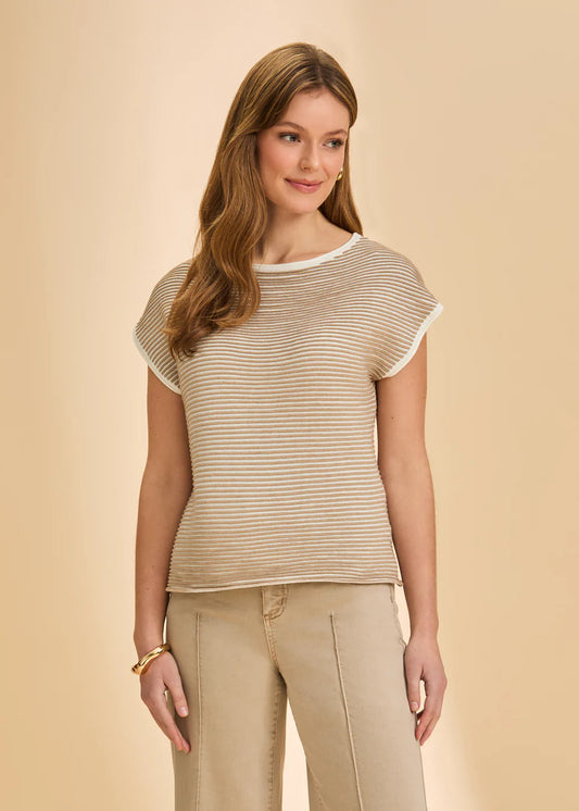 Boatneck Cap Sleeve Sweater