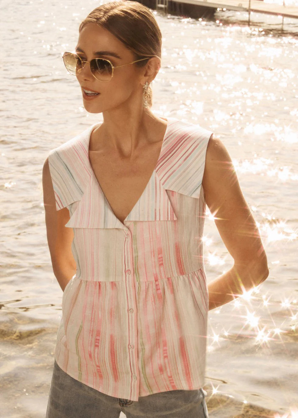 Printed Shirt, Alana Stripes