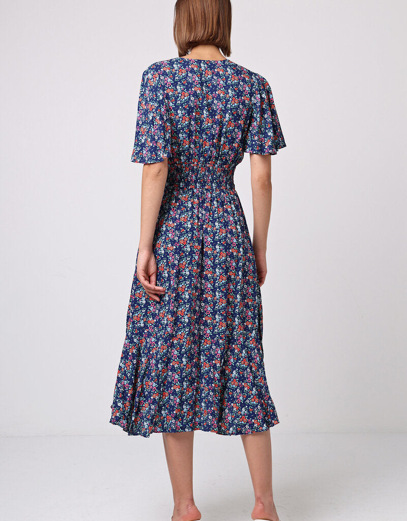Flutter Sleeve Midi Dress