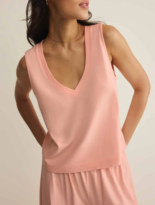 Sloane V-Neck Top - Bellini