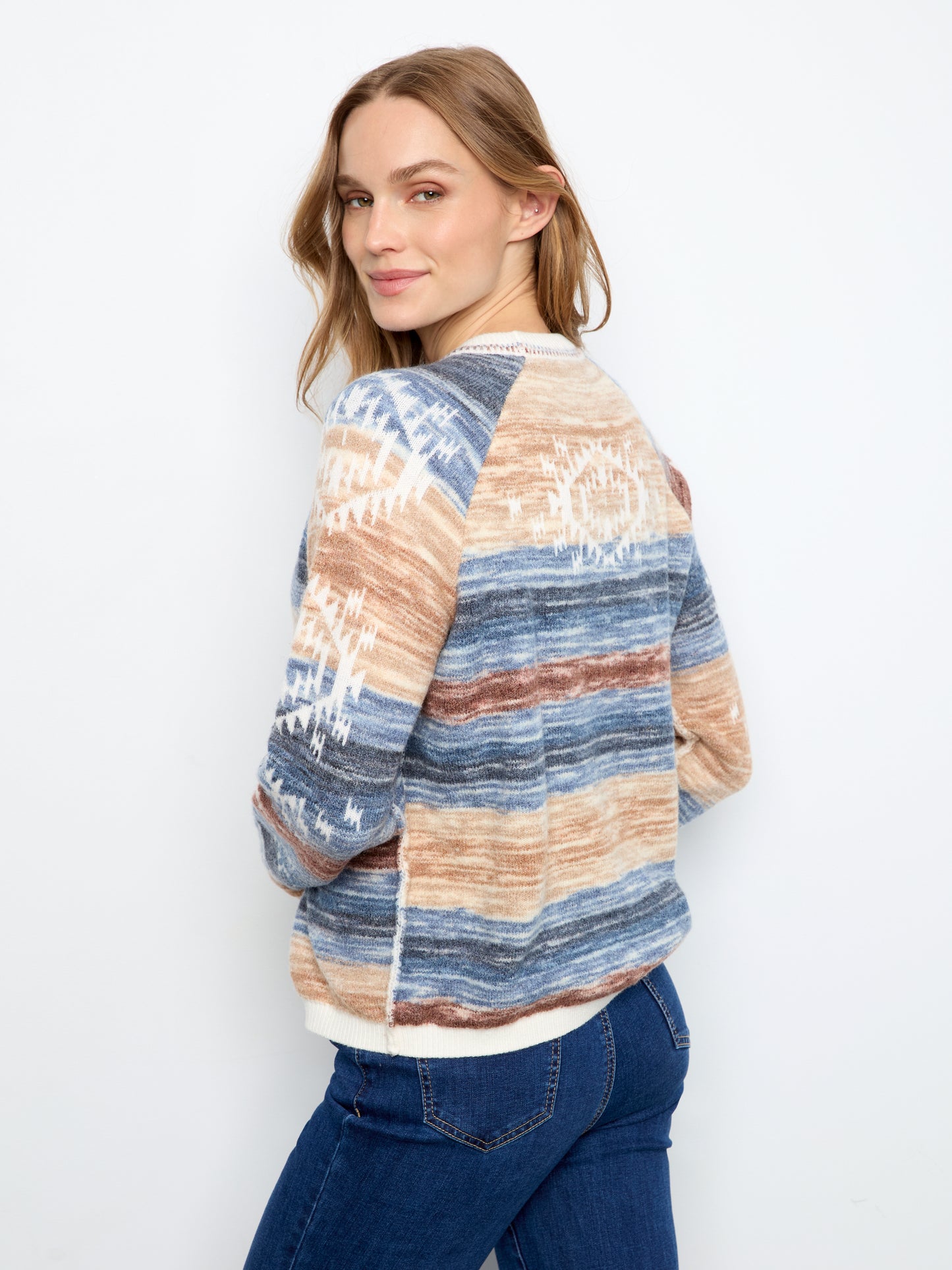 Reversible Raglan Long Sleeve Sweater