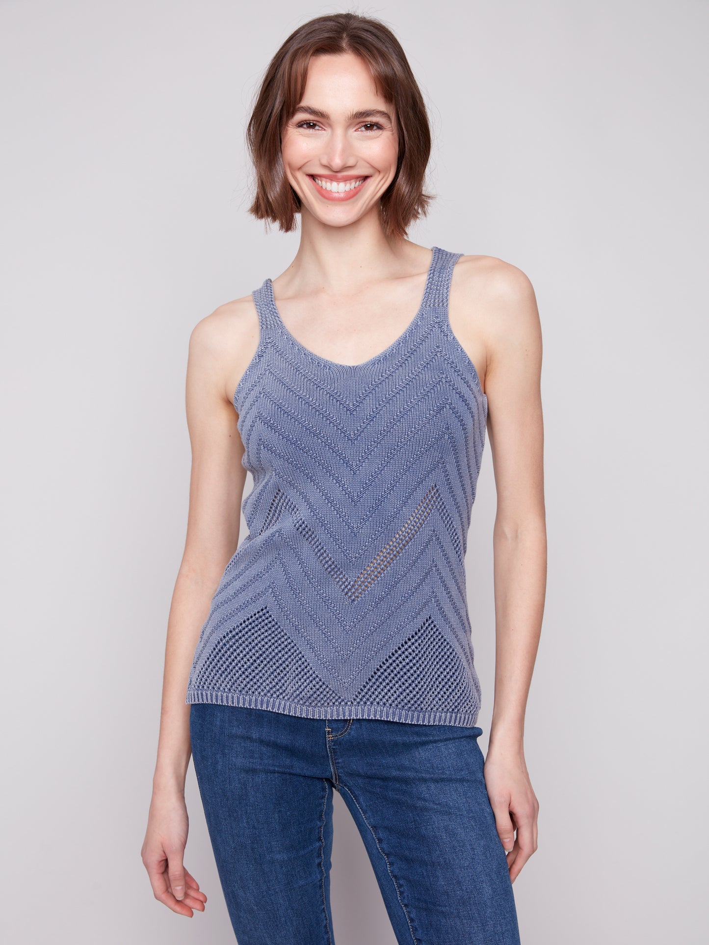 Chevron Pattern Knit Camisole