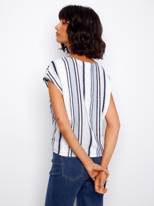 Cap Sleeve Striped Top