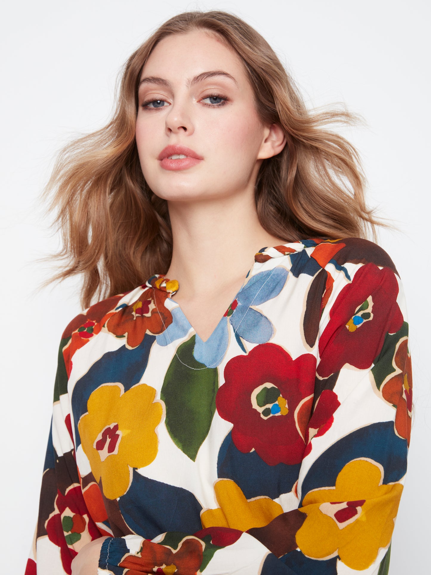 Floral Raglan Sleeve Blouse