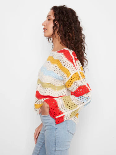 3/4 Sleeve Crochet Top