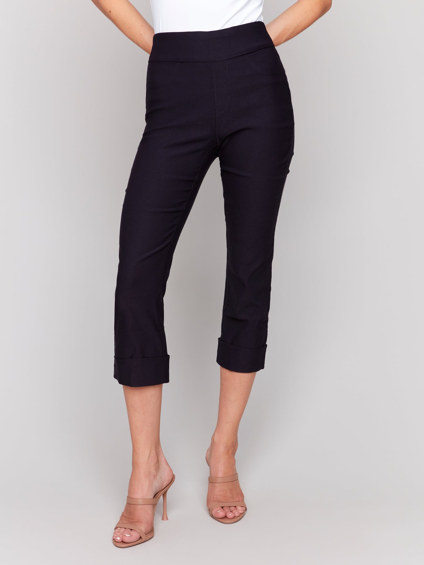 Pull on Stretch Cropped Cuffed Pant