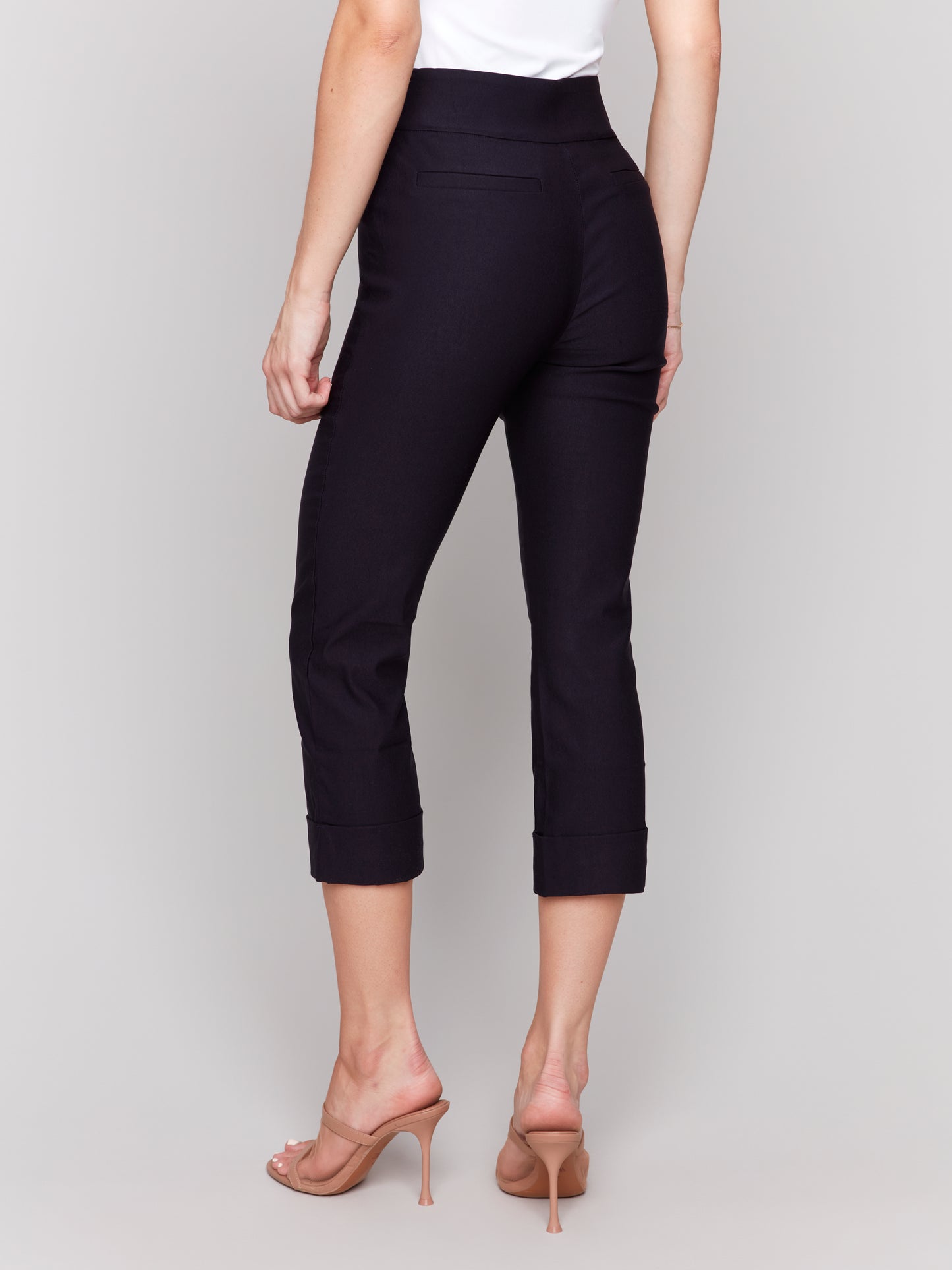 Pull on Stretch Cropped Cuffed Pant