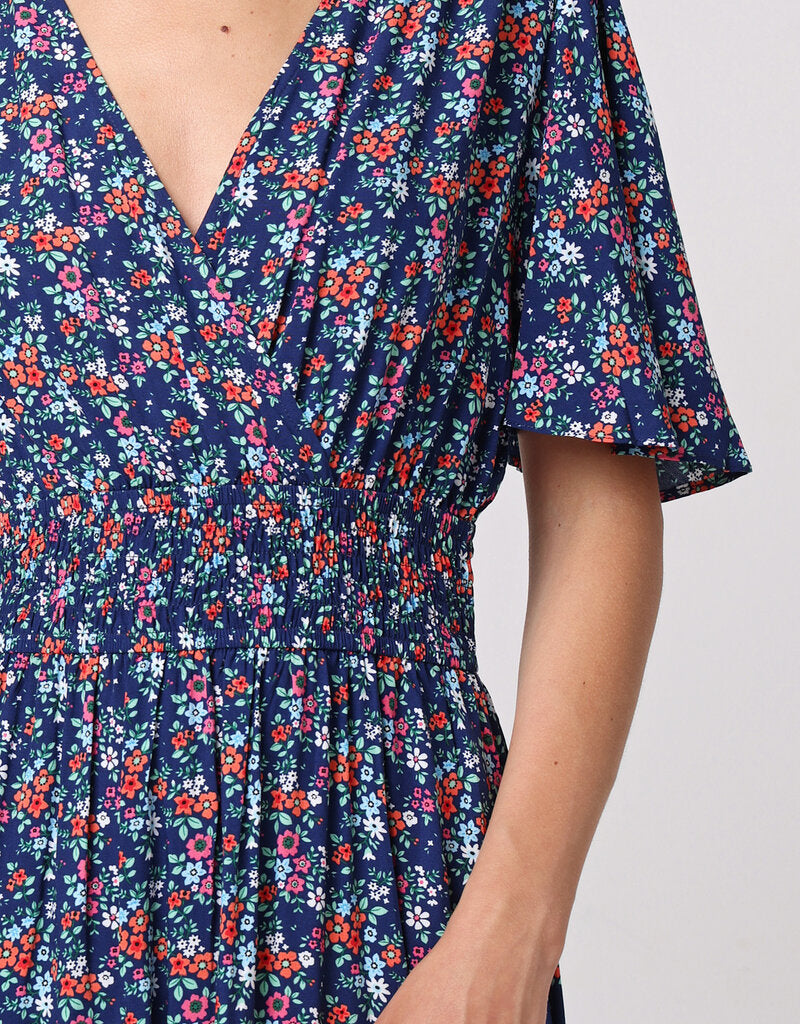 Flutter Sleeve Midi Dress