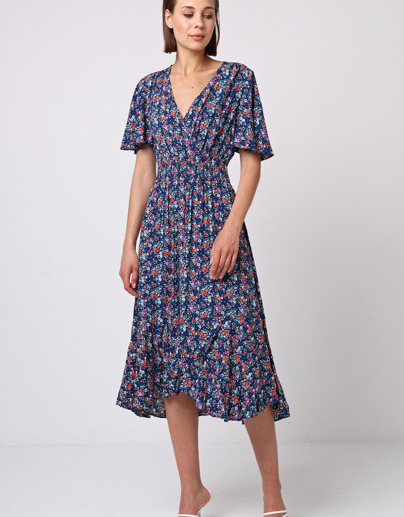 Flutter Sleeve Midi Dress