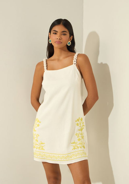 Marrakesh Linen Embroidered Dress