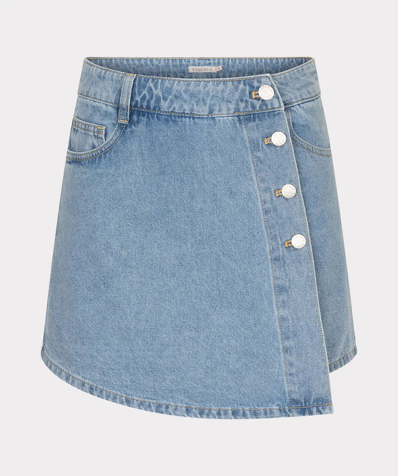 Assymetric Jean Skort Stretch