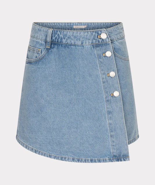 Assymetric Jean Skort Stretch
