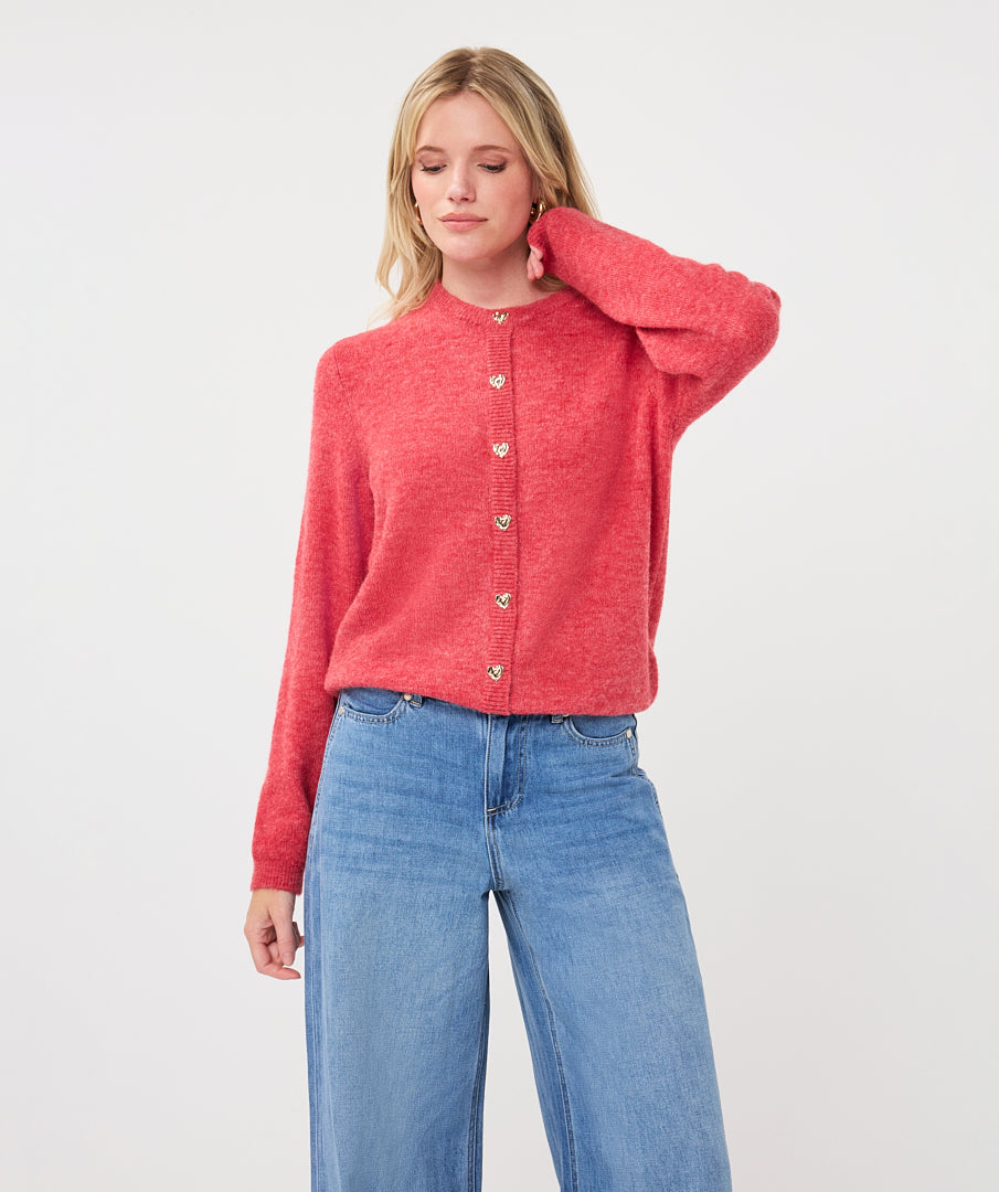 Cardigan Closed Placket Fancy Buttons