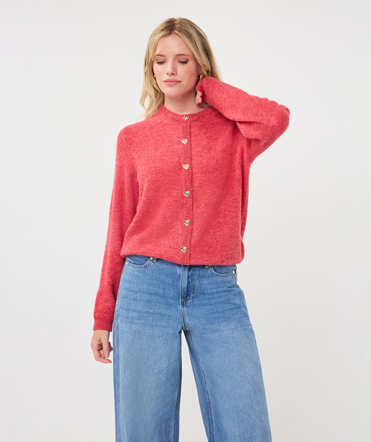 Cardigan Closed Placket Fancy Buttons