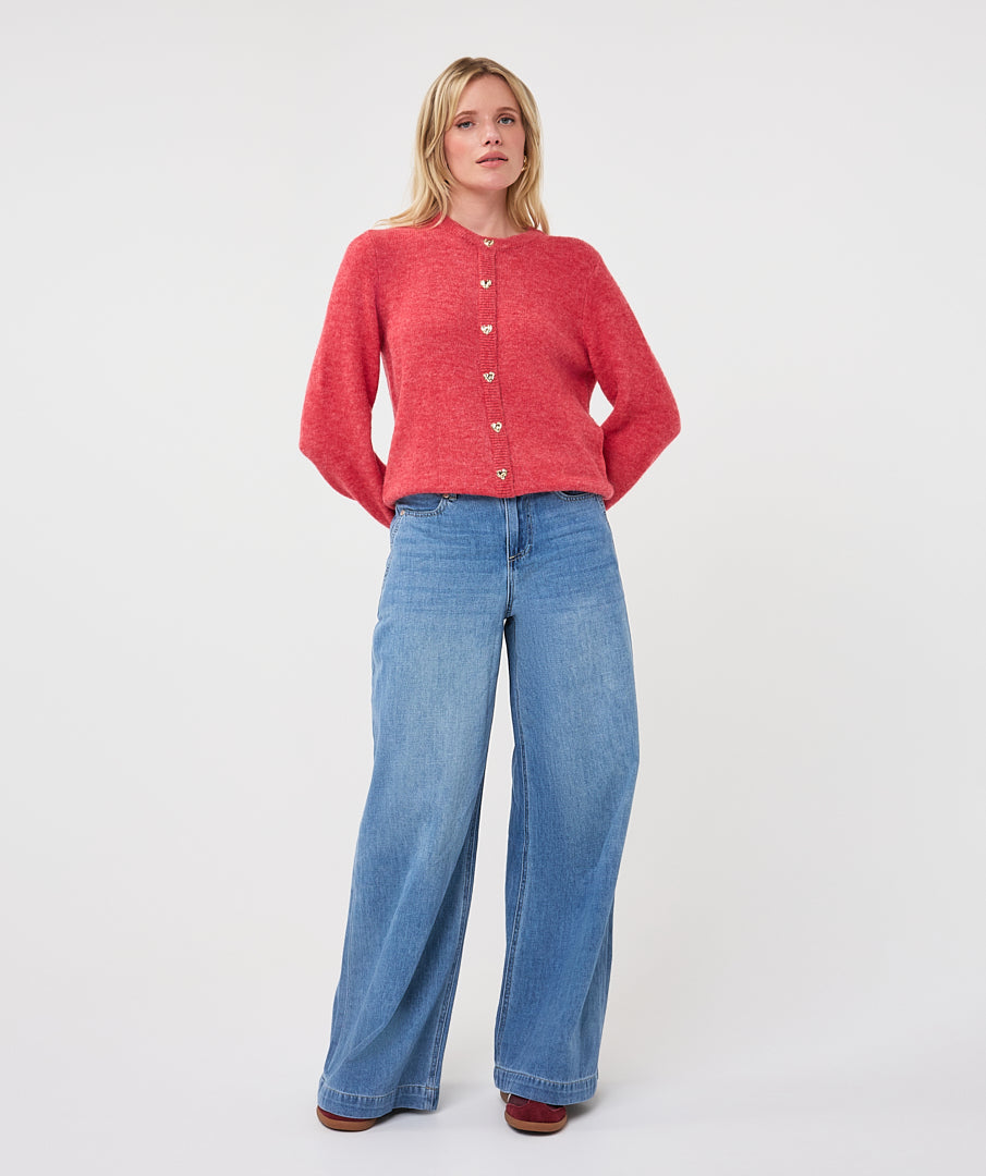 Cardigan Closed Placket Fancy Buttons
