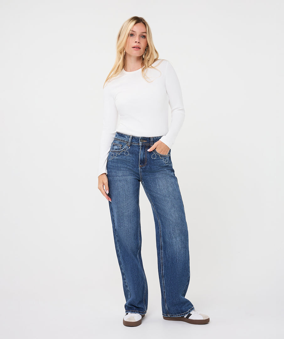 Dark Denim with Gemstones