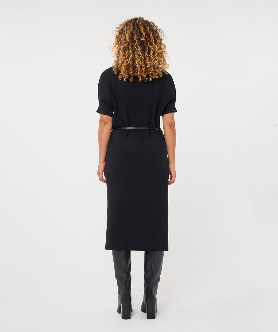 Long Knit Dress with Belt