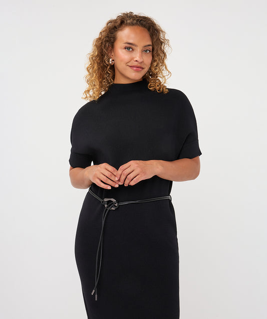 Long Knit Dress with Belt