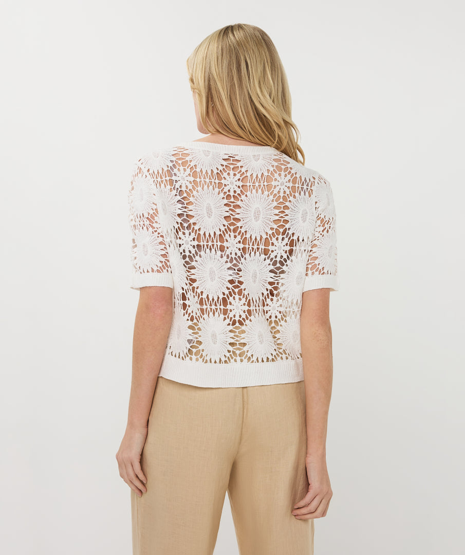 Short Sleeve Crochet Cardigan