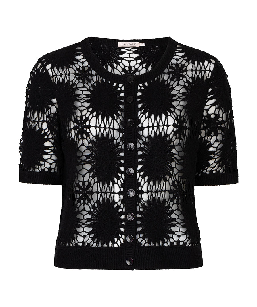 Short Sleeve Crochet Cardigan