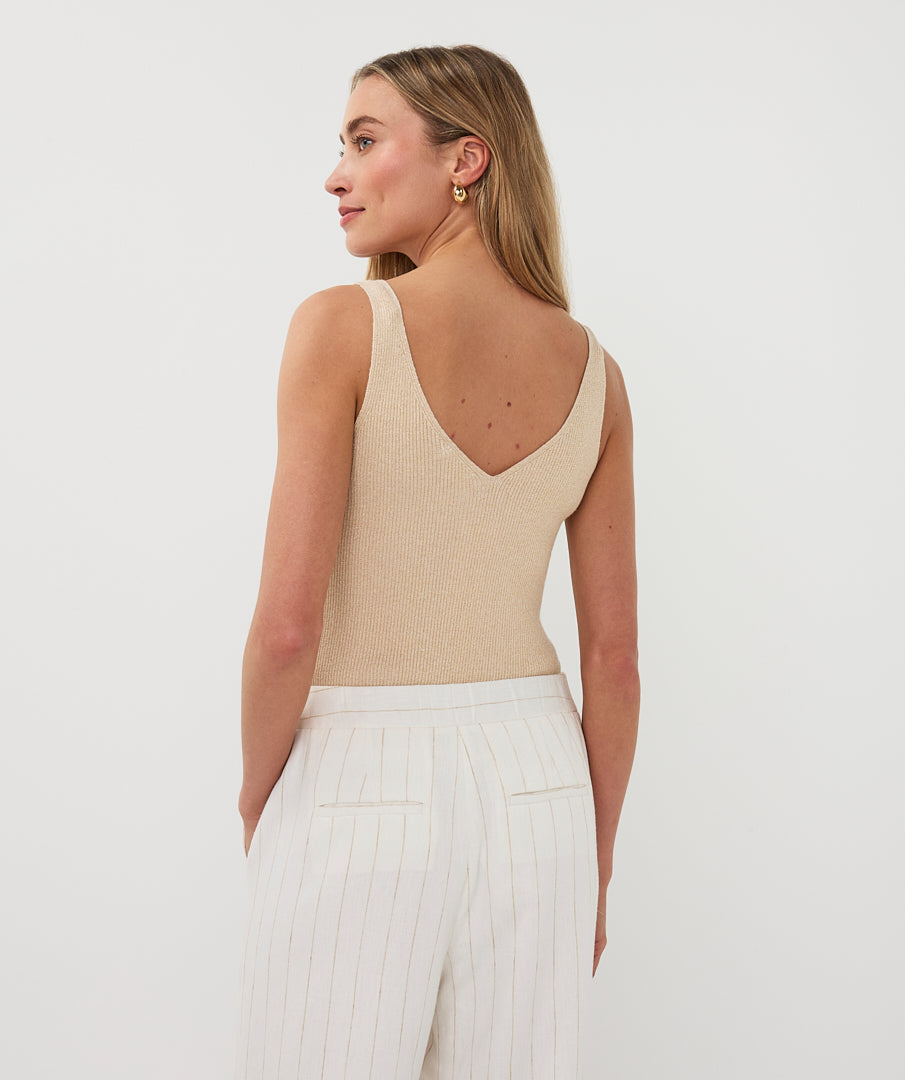 Ribbed Singlet Hook Lurex