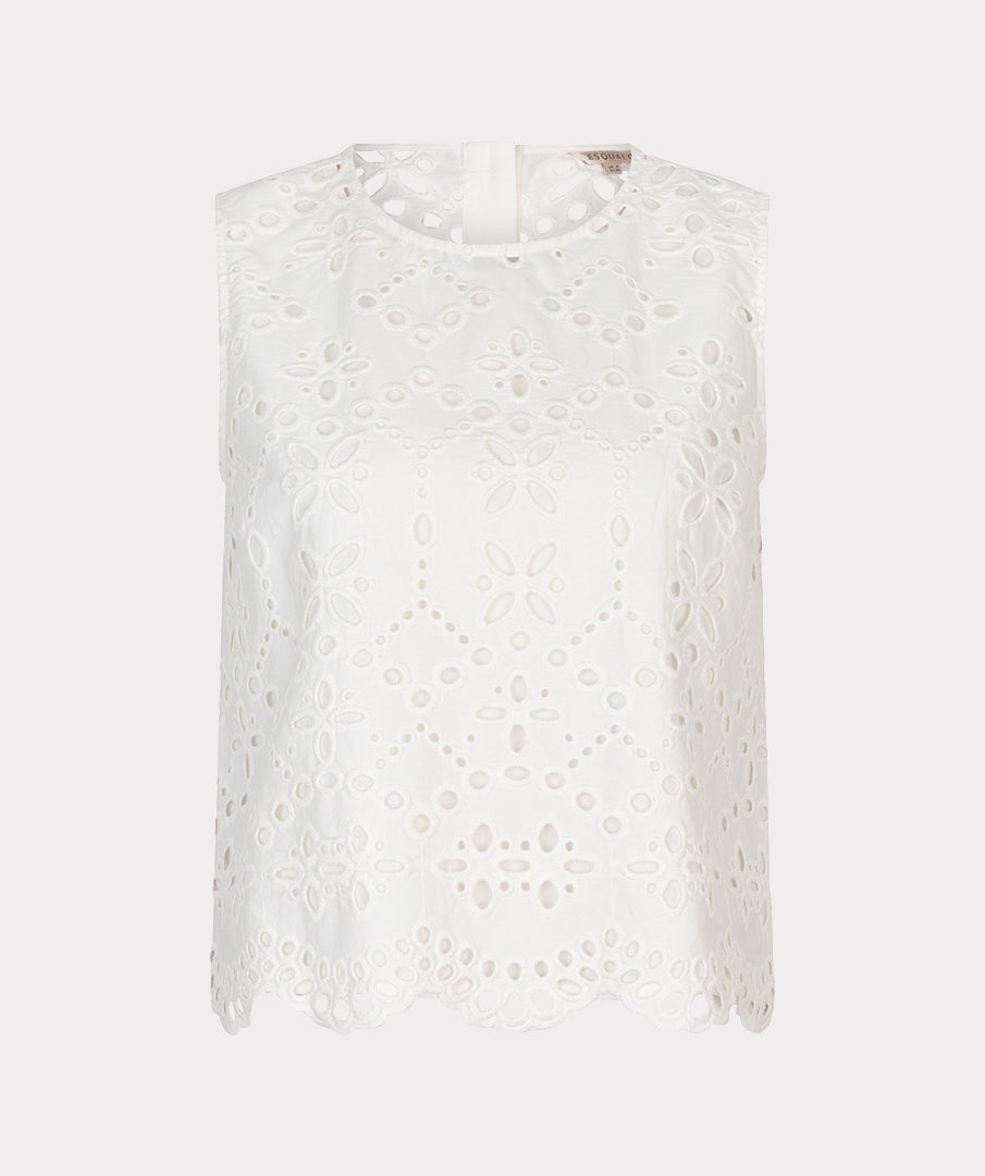 Top Sleeveless Broderie Anglaise