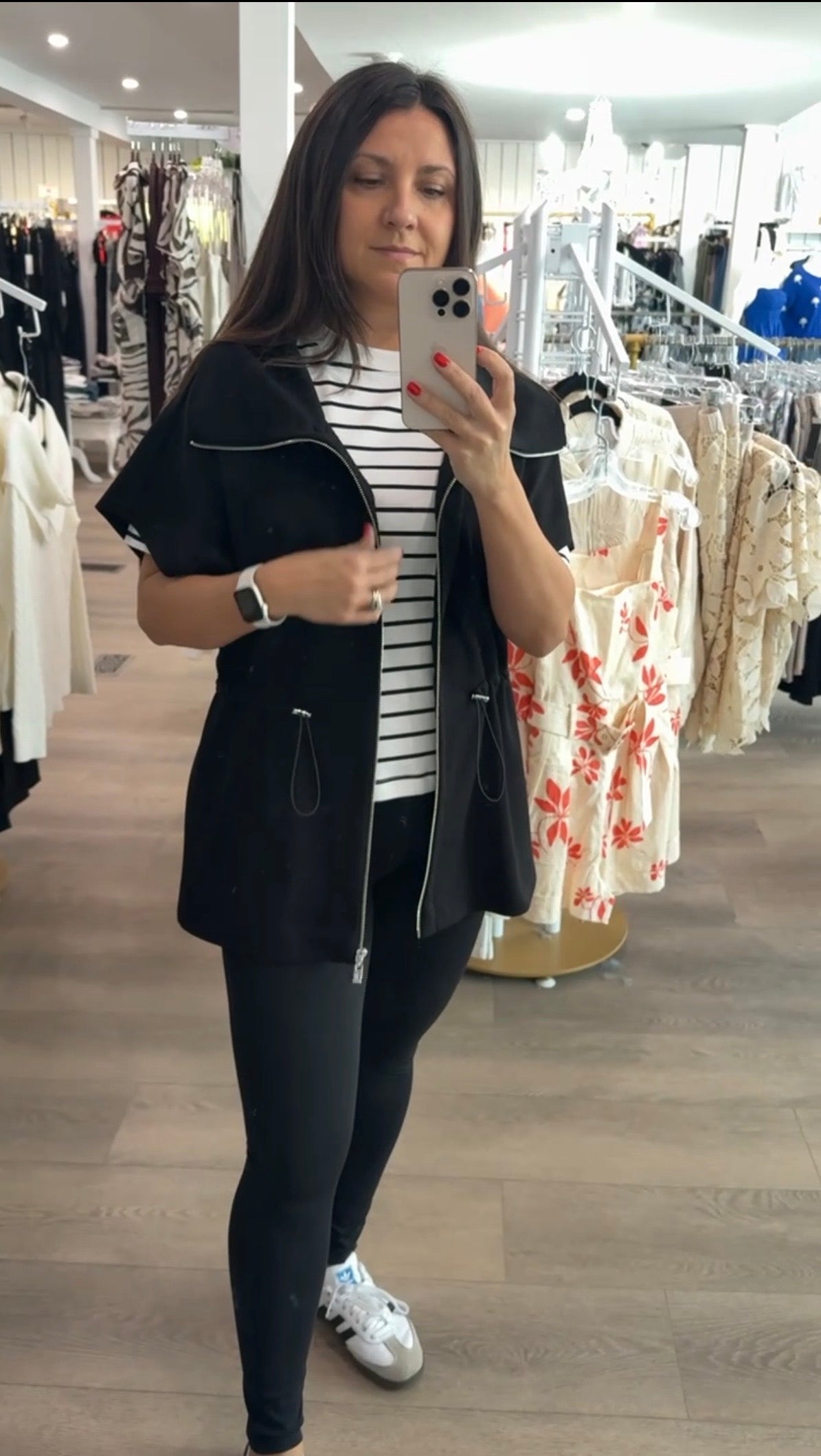 Scuba Jersey Boxy Jacket With Drawstring Waist